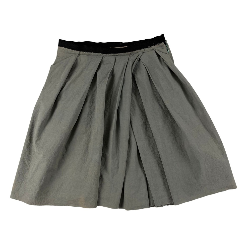 Marni Skirt Womens 38 Green Pleated A-Line Elastic Waist Designer Casual Fashion